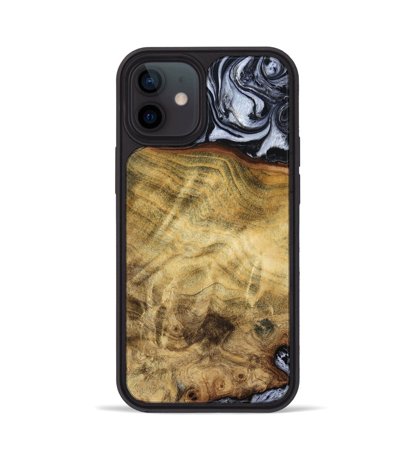 iPhone 12 Wood Phone Case - Minna (Black & White, 786242)