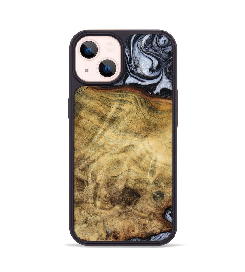 iPhone 14 Wood Phone Case - Minna (Black & White, 786242)