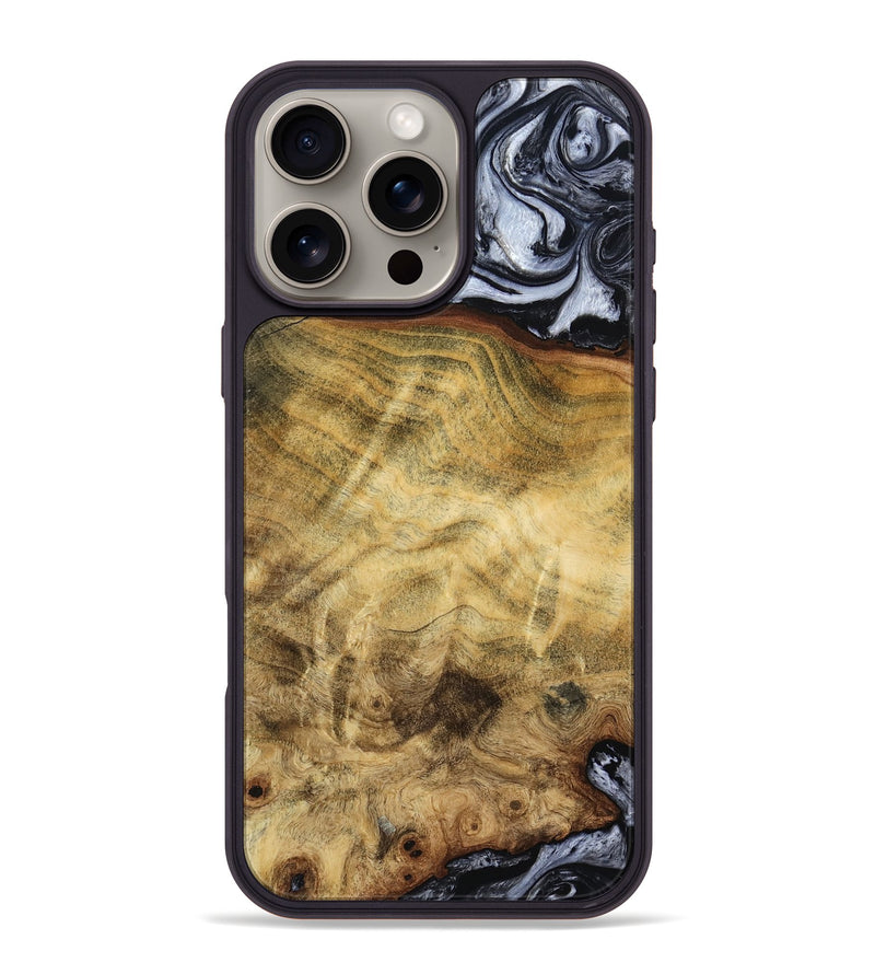 iPhone 16 Pro Max Wood Phone Case - Minna (Black & White, 786242)