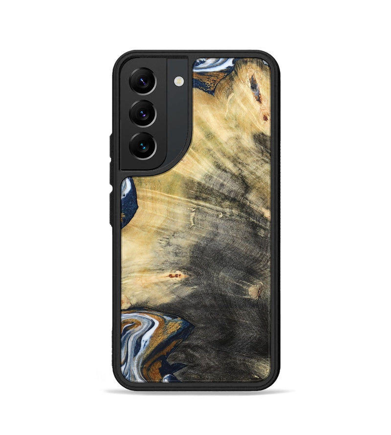 Galaxy S22 Wood Phone Case - Erica (Teal & Gold, 786258)