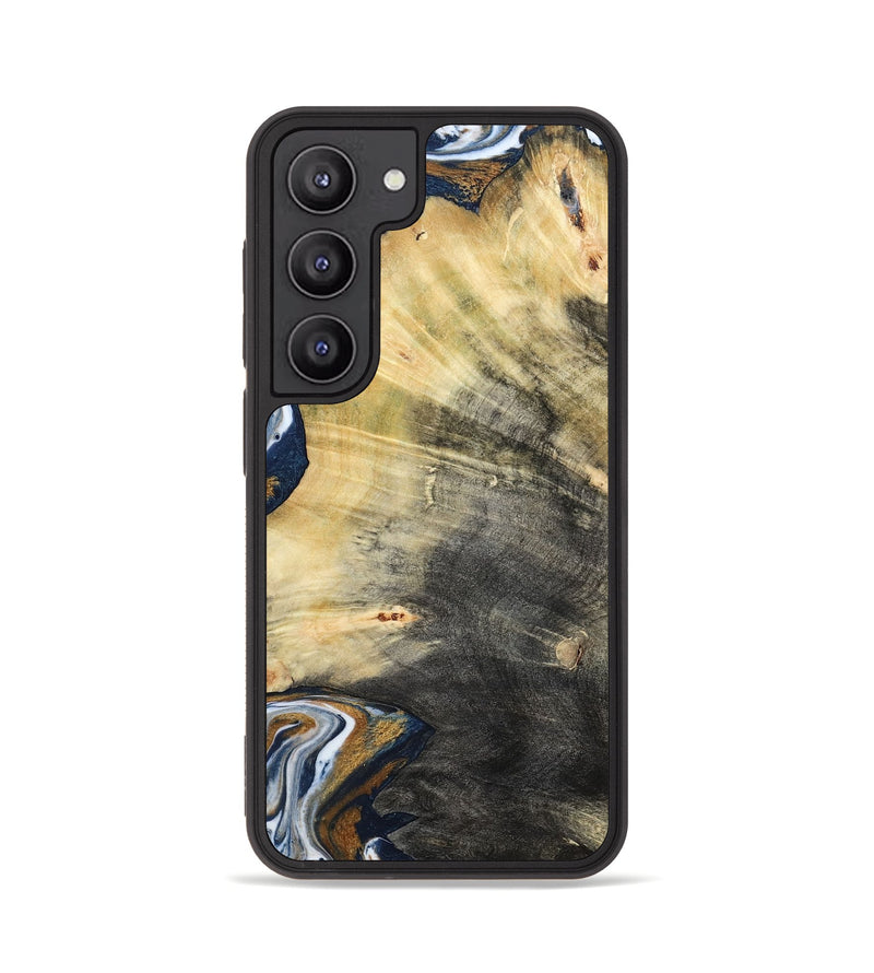 Galaxy S23 Wood Phone Case - Erica (Teal & Gold, 786258)