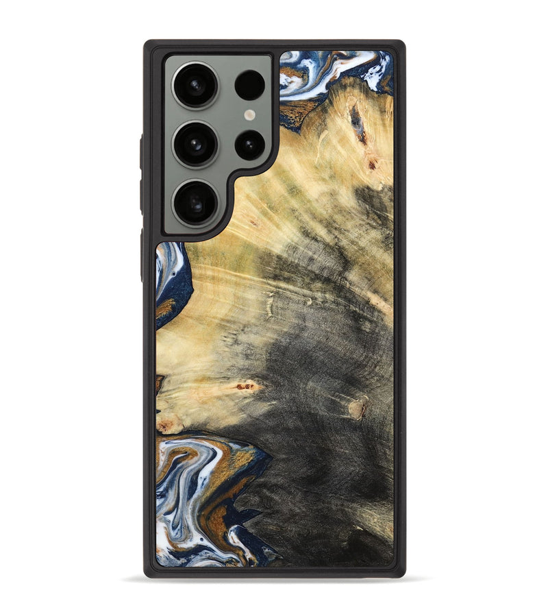 Galaxy S23 Ultra Wood Phone Case - Erica (Teal & Gold, 786258)