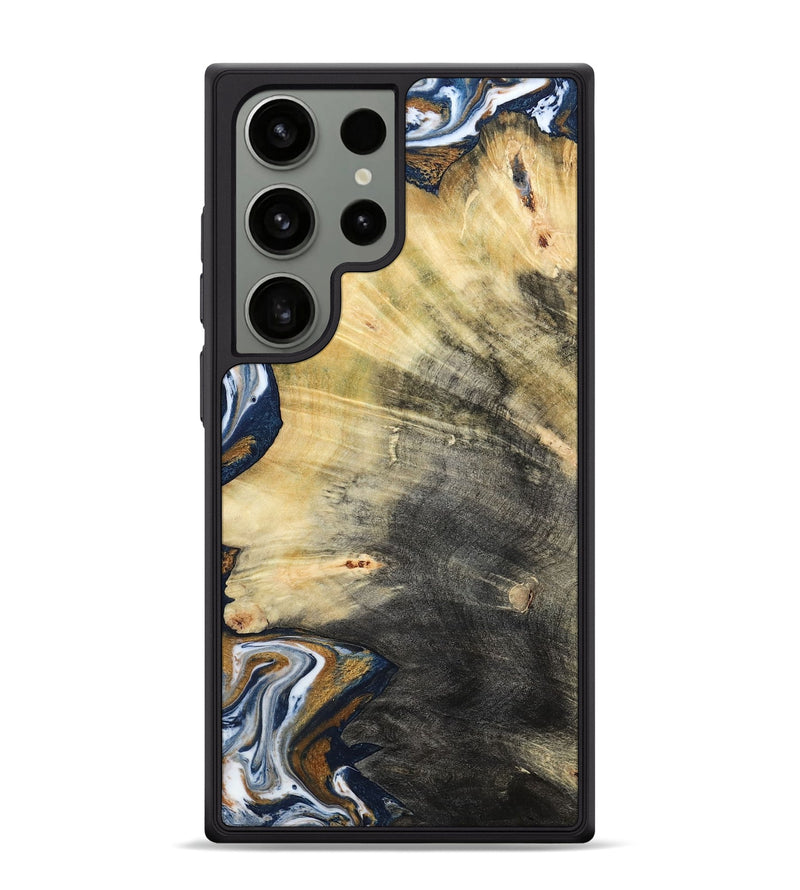 Galaxy S24 Ultra Wood Phone Case - Erica (Teal & Gold, 786258)