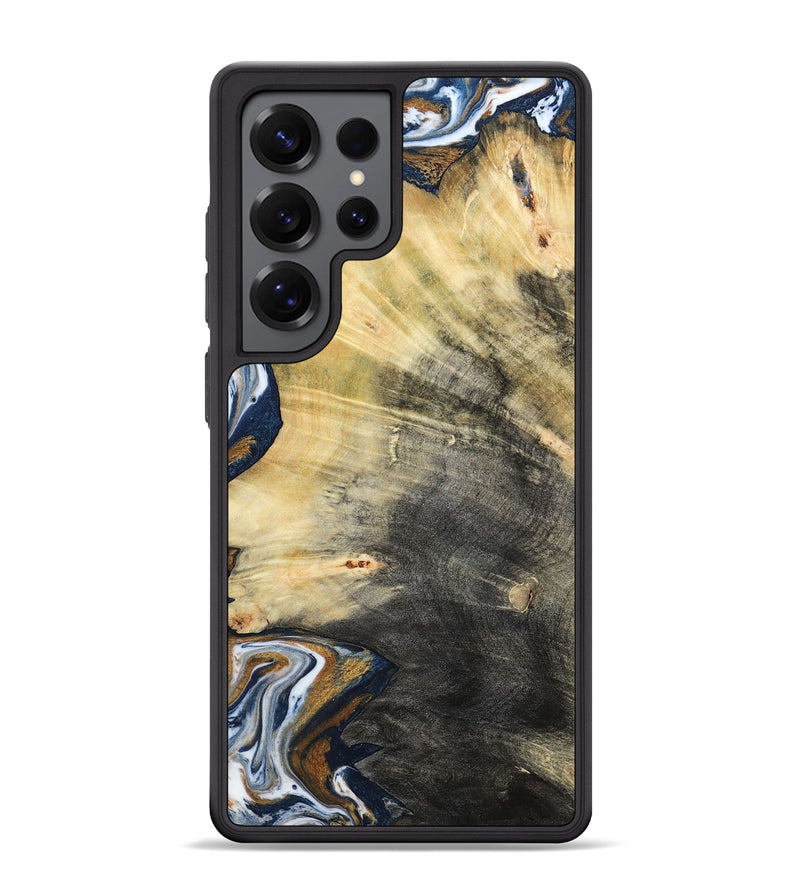 Galaxy S25 Ultra Wood Phone Case - Erica (Teal & Gold, 786258)