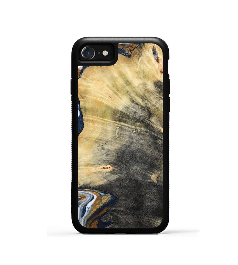 iPhone SE Wood Phone Case - Erica (Teal & Gold, 786258)