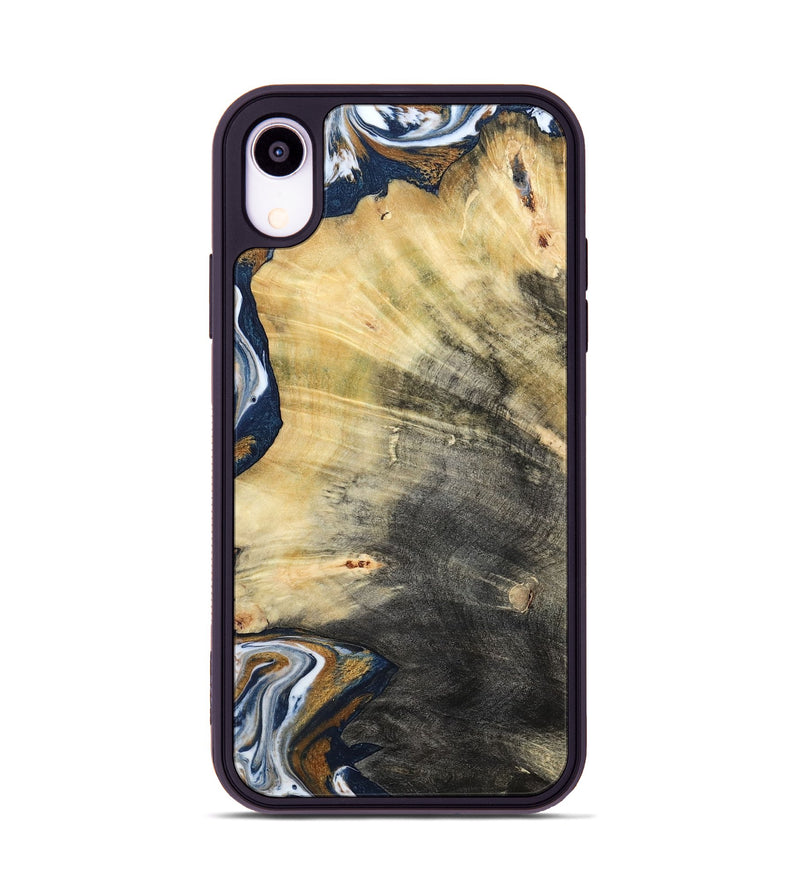 iPhone Xr Wood Phone Case - Erica (Teal & Gold, 786258)