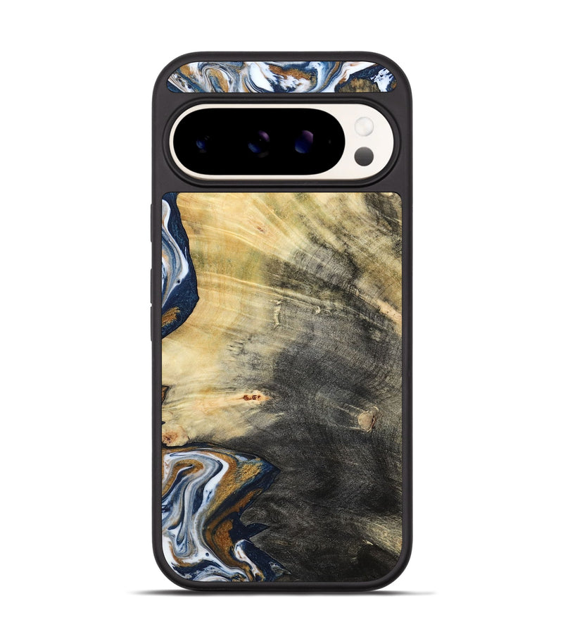 Pixel 9 Wood Phone Case - Erica (Teal & Gold, 786258)