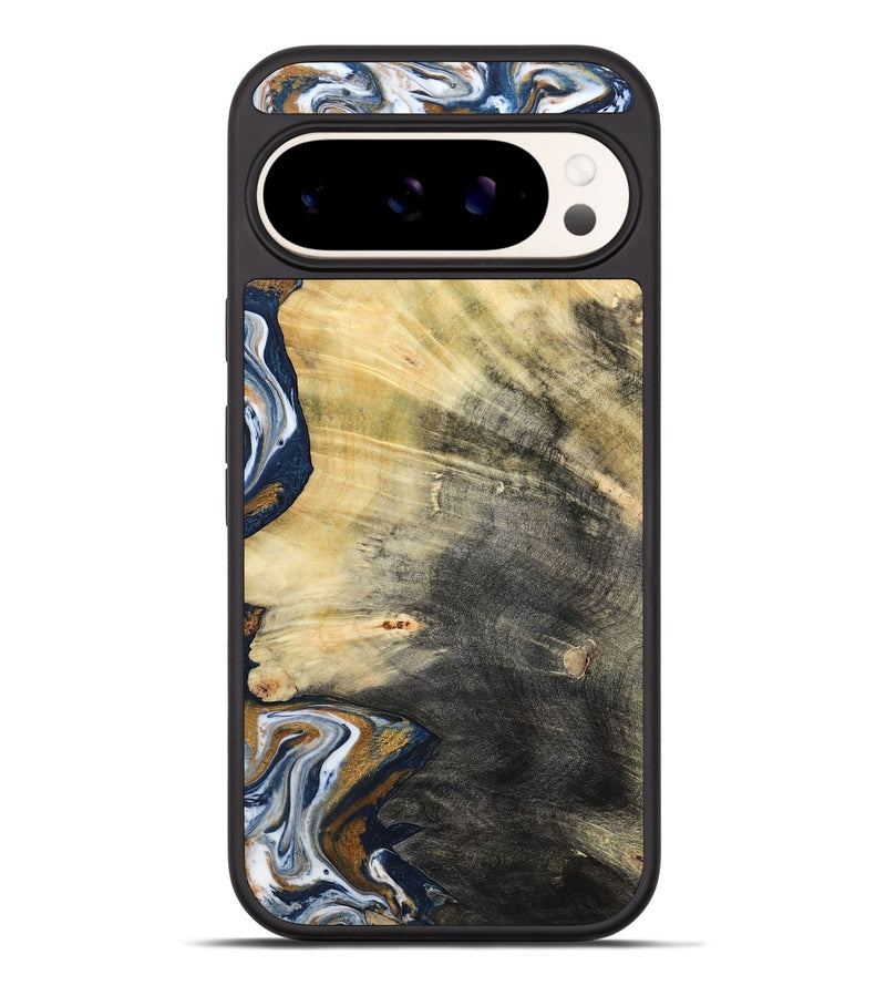 Pixel 9 Pro XL Wood Phone Case - Erica (Teal & Gold, 786258)