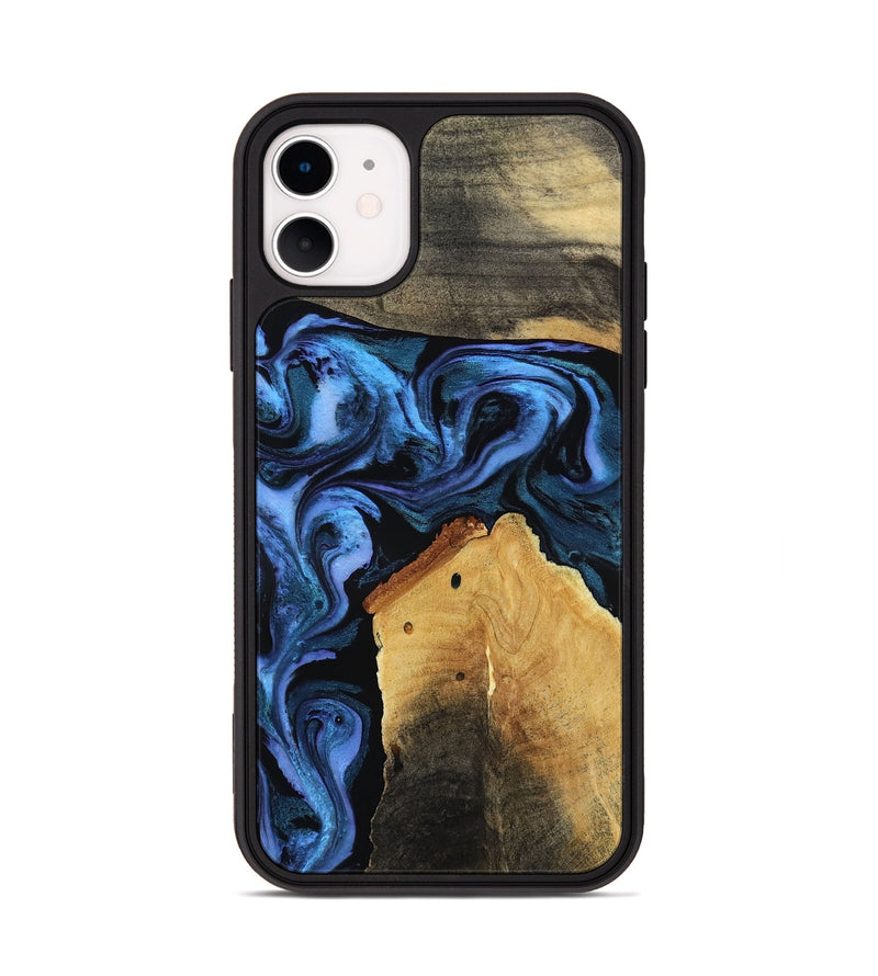 iPhone 11 Wood Phone Case - Akeem (Blue, 786311)