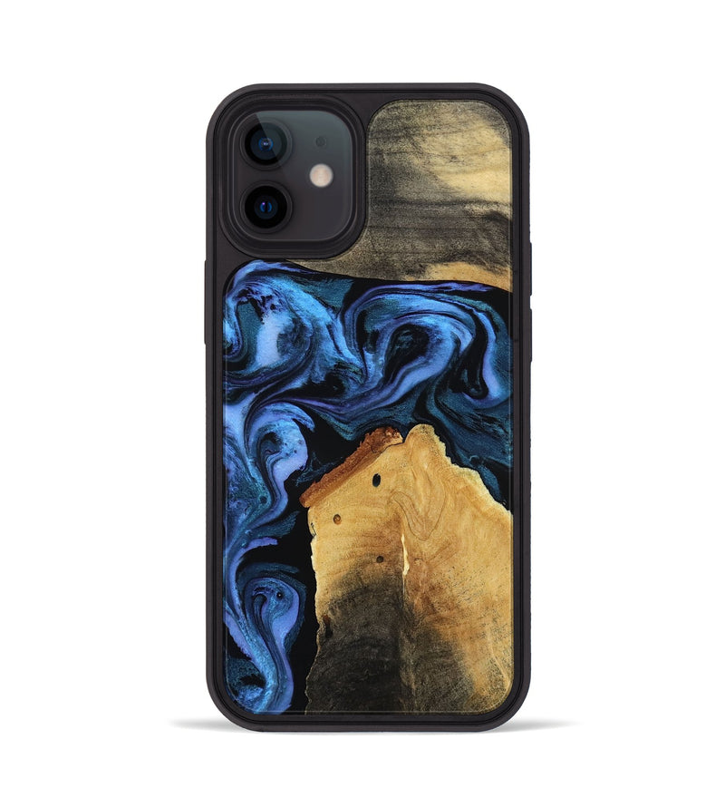 iPhone 12 Wood Phone Case - Akeem (Blue, 786311)