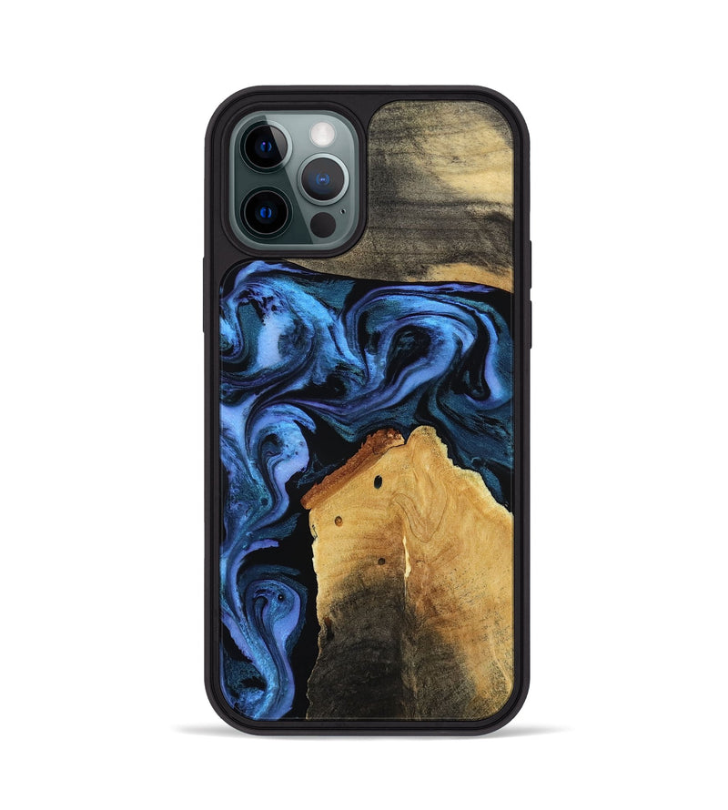 iPhone 12 Pro Wood Phone Case - Akeem (Blue, 786311)