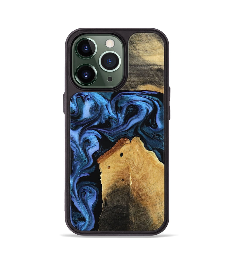 iPhone 13 Pro Wood Phone Case - Akeem (Blue, 786311)