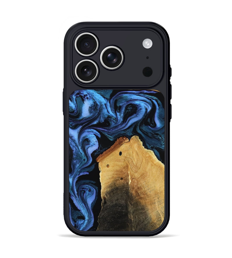 iPhone 17 Pro Wood Phone Case - Akeem (Blue, 786311)