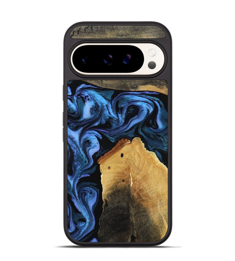 Pixel 9 Wood Phone Case - Akeem (Blue, 786311)