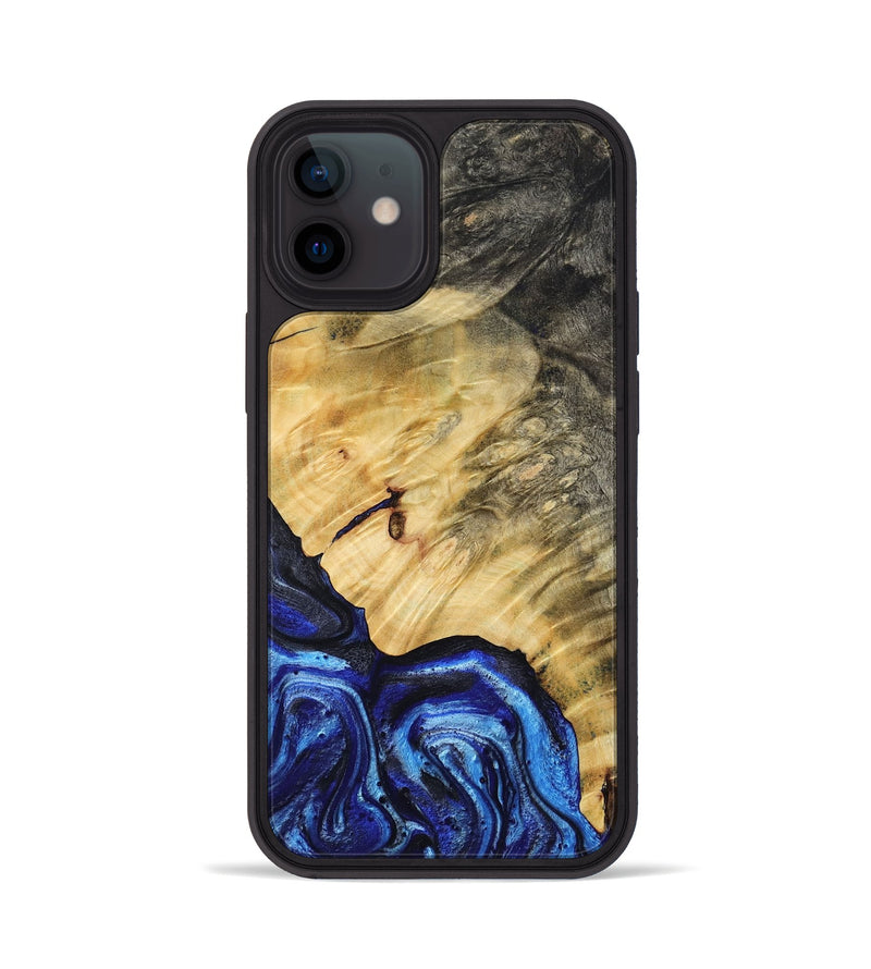iPhone 12 Wood Phone Case - Jazlene (Blue, 786312)
