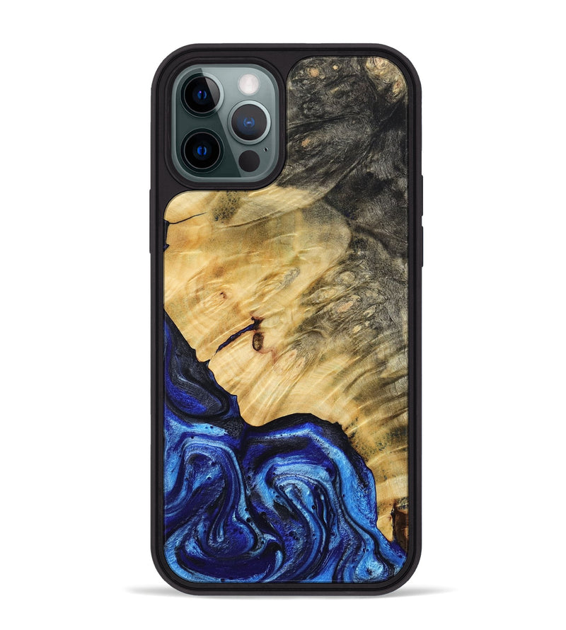 iPhone 12 Pro Max Wood Phone Case - Jazlene (Blue, 786312)