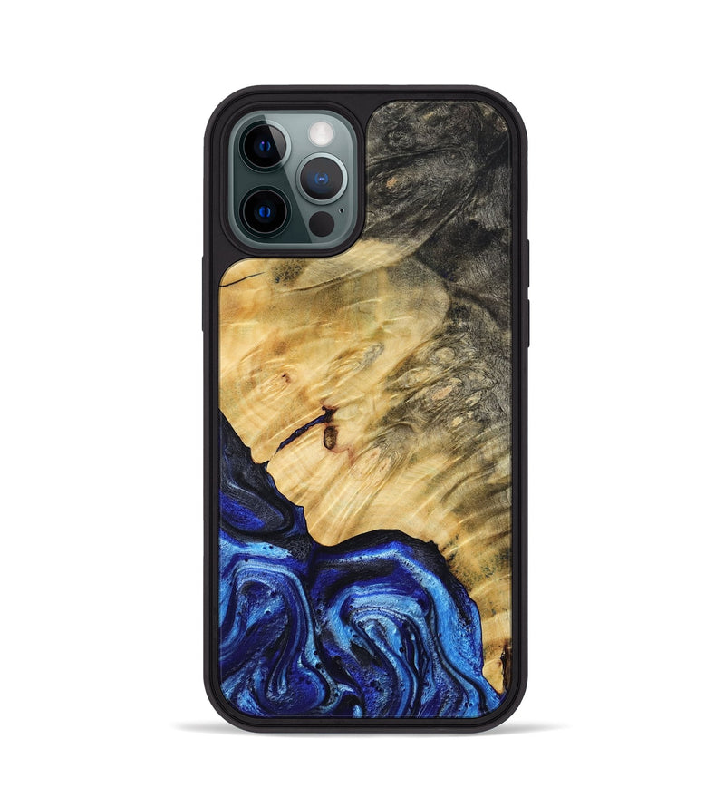 iPhone 12 Pro Wood Phone Case - Jazlene (Blue, 786312)
