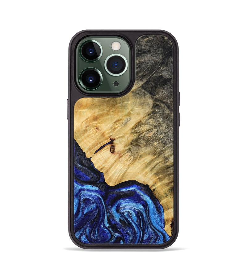 iPhone 13 Pro Wood Phone Case - Jazlene (Blue, 786312)
