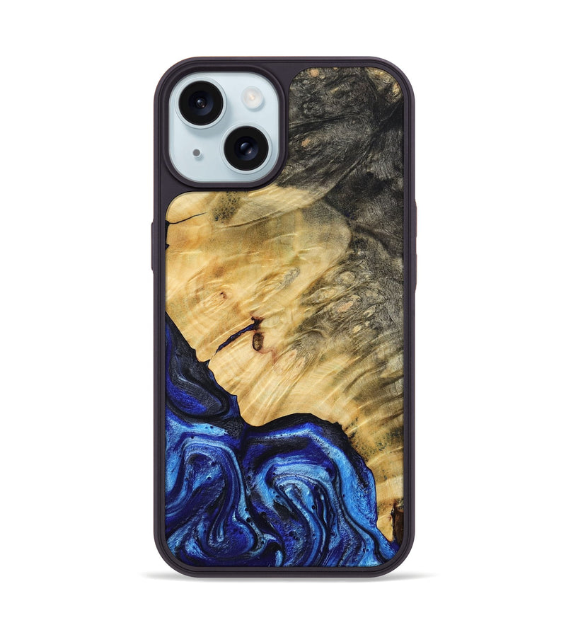 iPhone 15 Wood Phone Case - Jazlene (Blue, 786312)