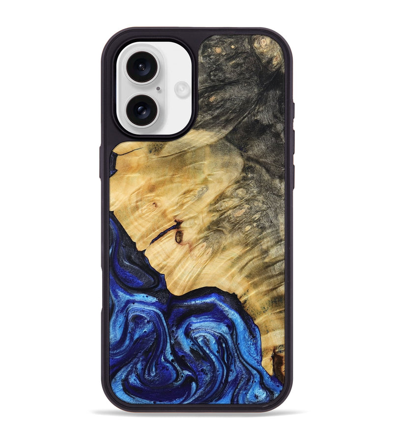 iPhone 16 Plus Wood Phone Case - Jazlene (Blue, 786312)