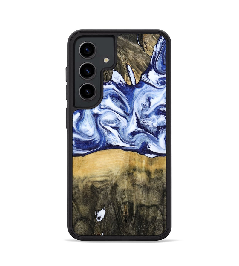 Galaxy S24 Wood Phone Case - Jesiah (Blue, 786316)