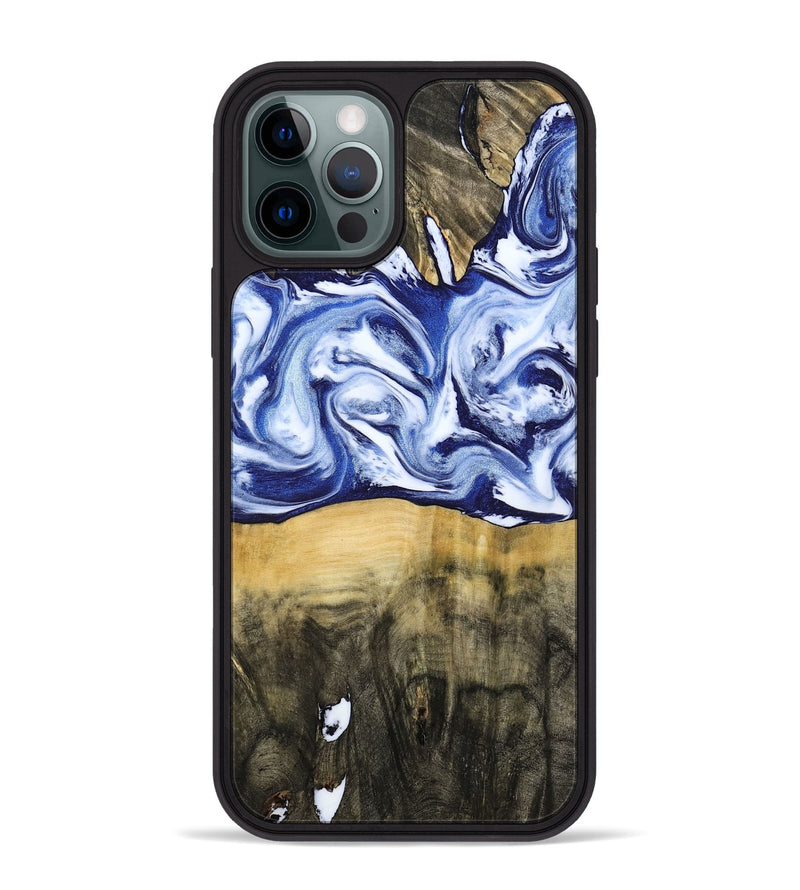 iPhone 12 Pro Max Wood Phone Case - Jesiah (Blue, 786316)