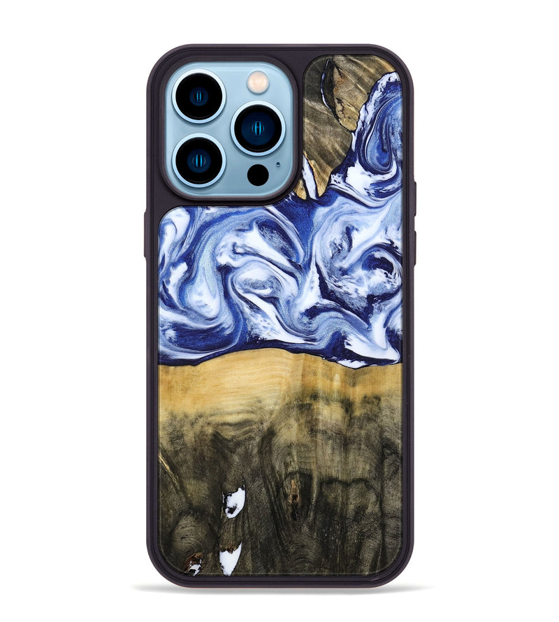 iPhone 14 Pro Max Wood Phone Case - Jesiah (Blue, 786316)