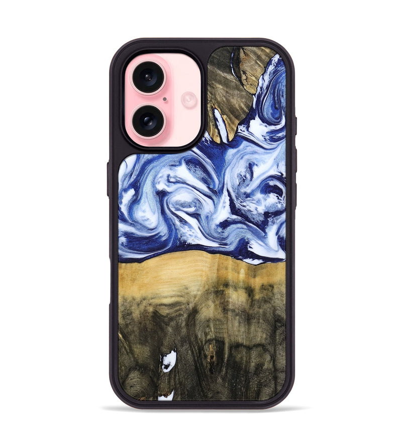 iPhone 16 Wood Phone Case - Jesiah (Blue, 786316)