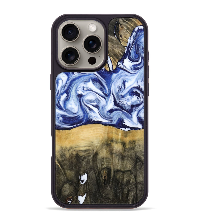 iPhone 16 Pro Max Wood Phone Case - Jesiah (Blue, 786316)