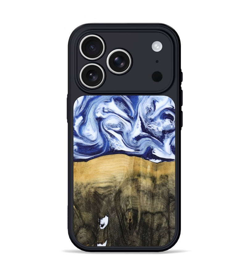 iPhone 17 Pro Wood Phone Case - Jesiah (Blue, 786316)