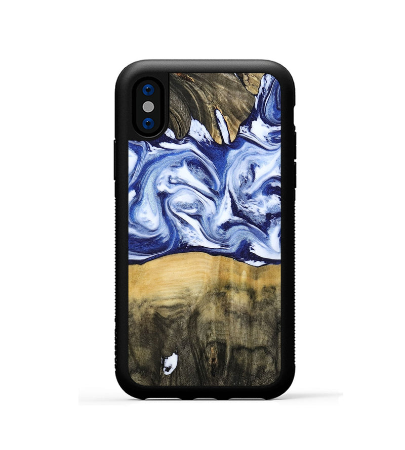 iPhone Xs Wood Phone Case - Jesiah (Blue, 786316)