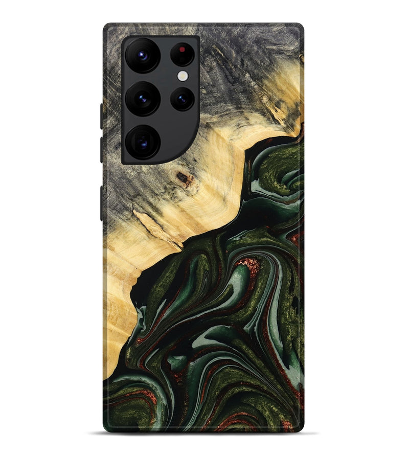 Galaxy S22 Ultra Wood Live Edge Phone Case - Kiarra (Green, 786457)