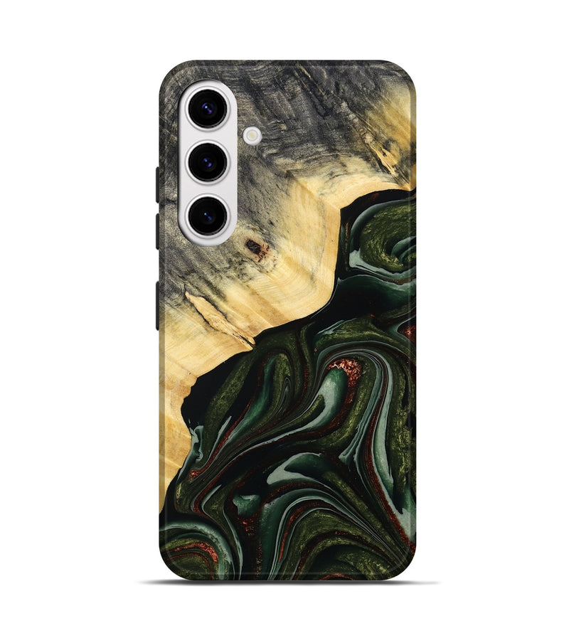 Galaxy S25 Wood Live Edge Phone Case - Kiarra (Green, 786457)