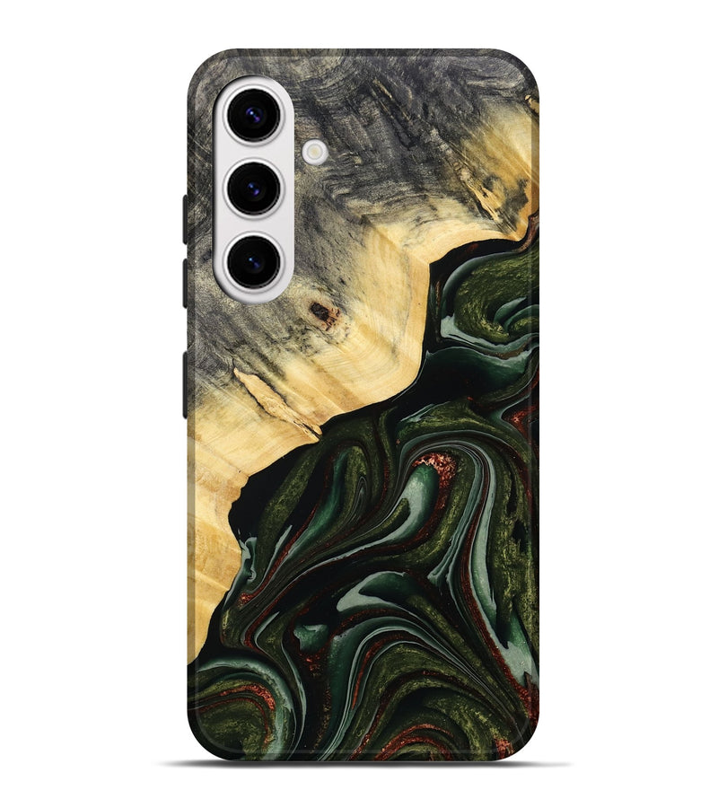 Galaxy S25 Plus Wood Live Edge Phone Case - Kiarra (Green, 786457)