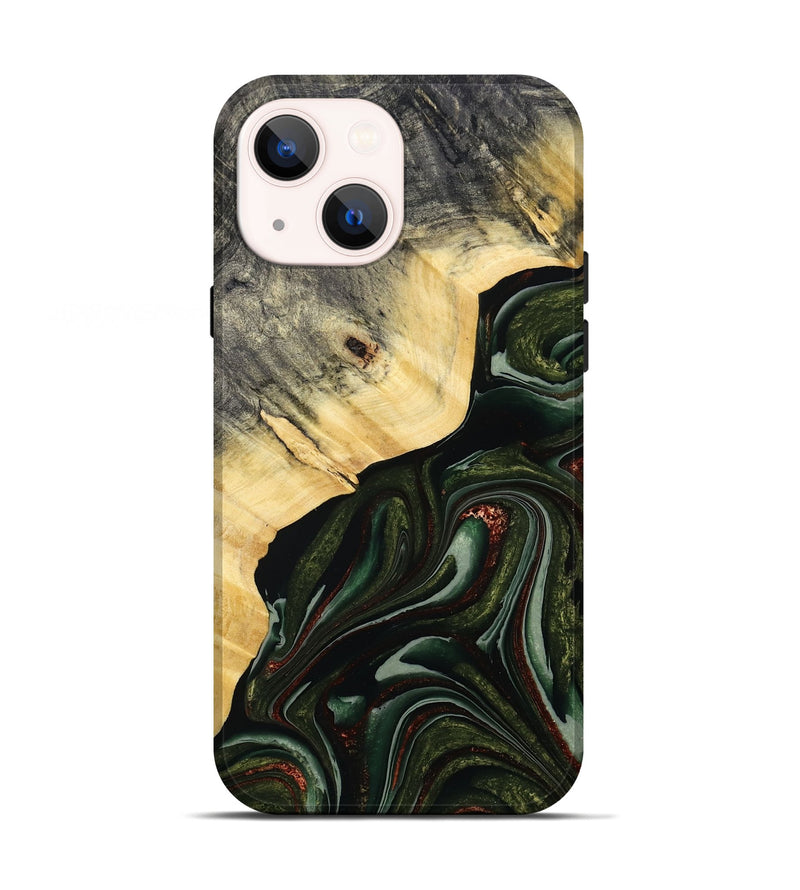 iPhone 13 Wood Live Edge Phone Case - Kiarra (Green, 786457)