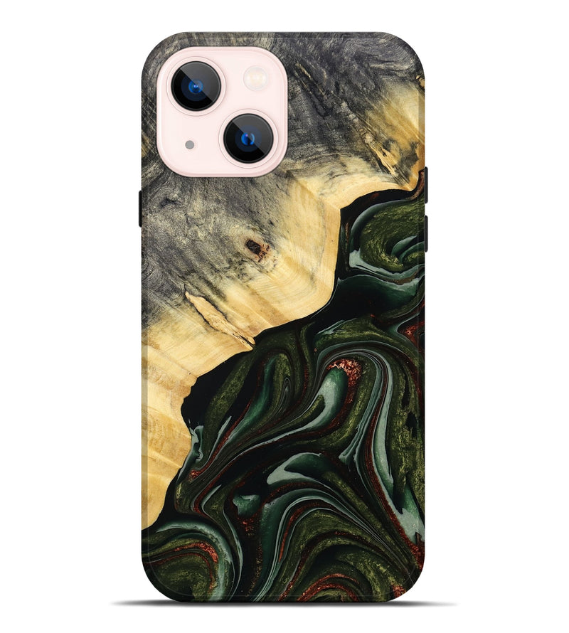 iPhone 14 Plus Wood Live Edge Phone Case - Kiarra (Green, 786457)