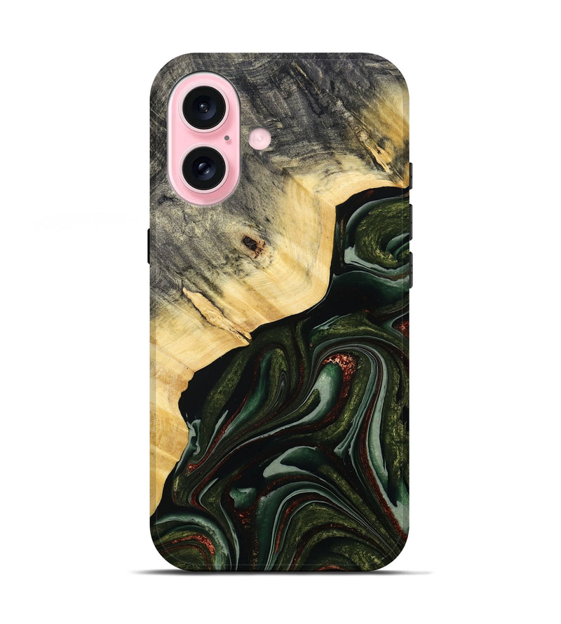 iPhone 17 Wood Live Edge Phone Case - Kiarra (Green, 786457)