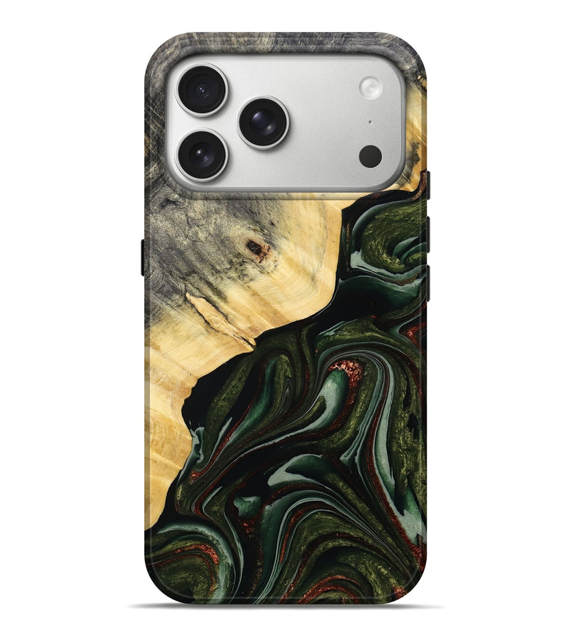 iPhone 17 Pro Max Wood Live Edge Phone Case - Kiarra (Green, 786457)