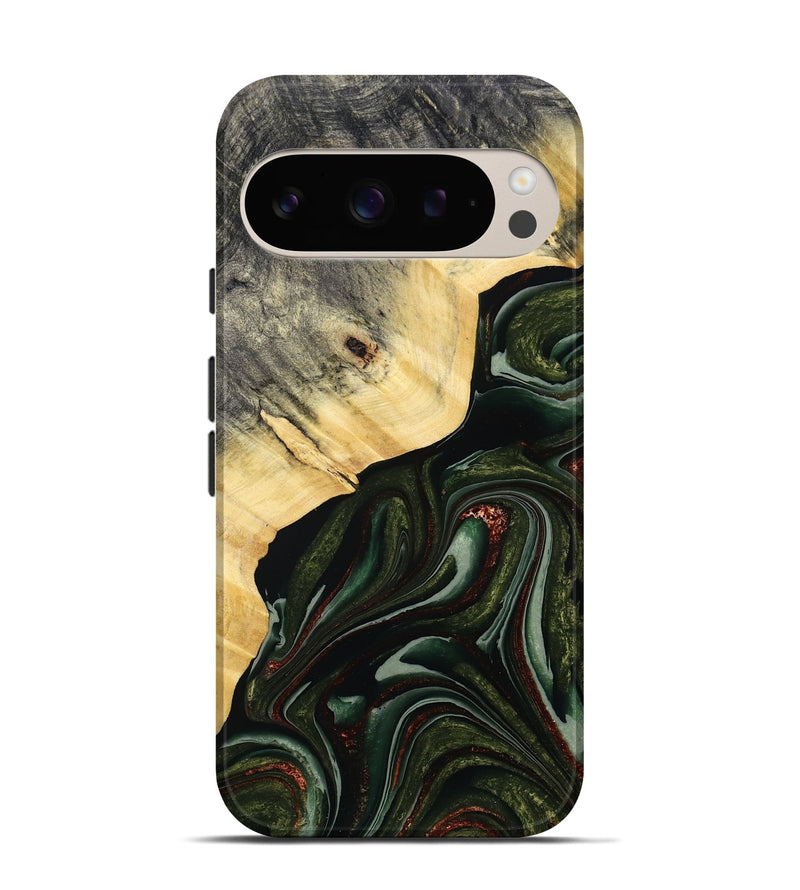 Pixel 9 Pro Wood Live Edge Phone Case - Kiarra (Green, 786457)