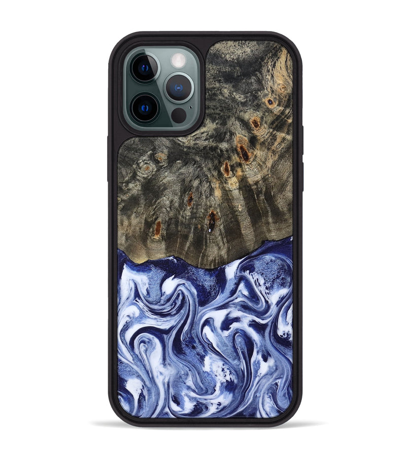 iPhone 12 Pro Max Wood Phone Case - Darin (Blue, 786562)