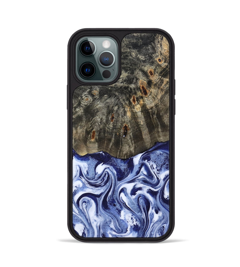 iPhone 12 Pro Wood Phone Case - Darin (Blue, 786562)