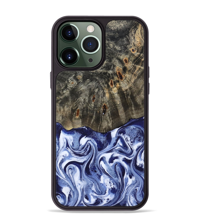 iPhone 13 Pro Max Wood Phone Case - Darin (Blue, 786562)