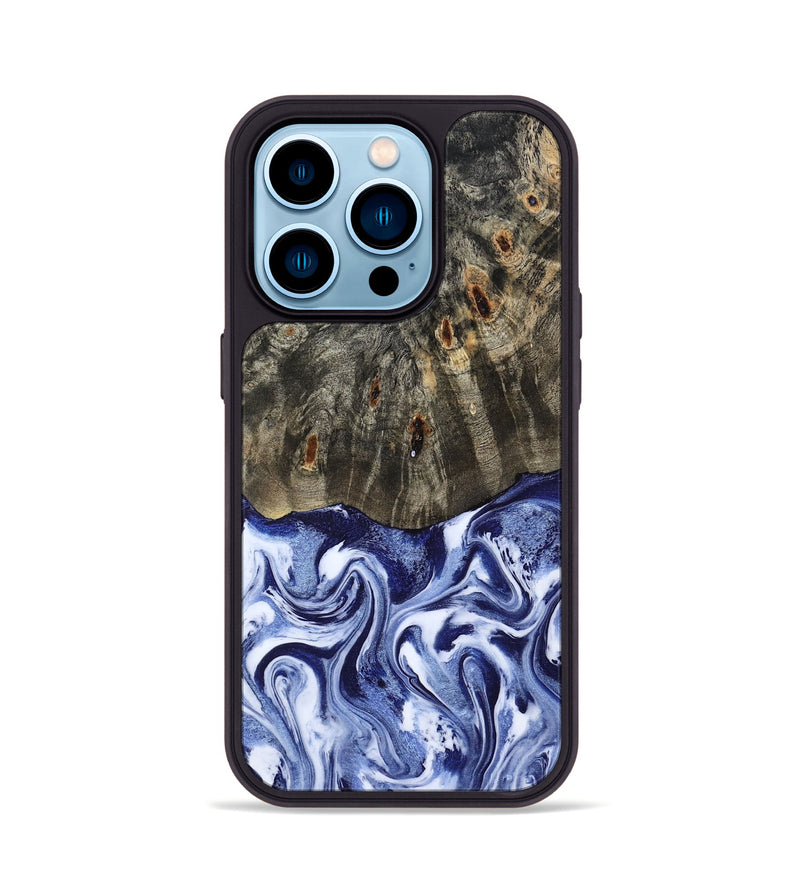 iPhone 14 Pro Wood Phone Case - Darin (Blue, 786562)