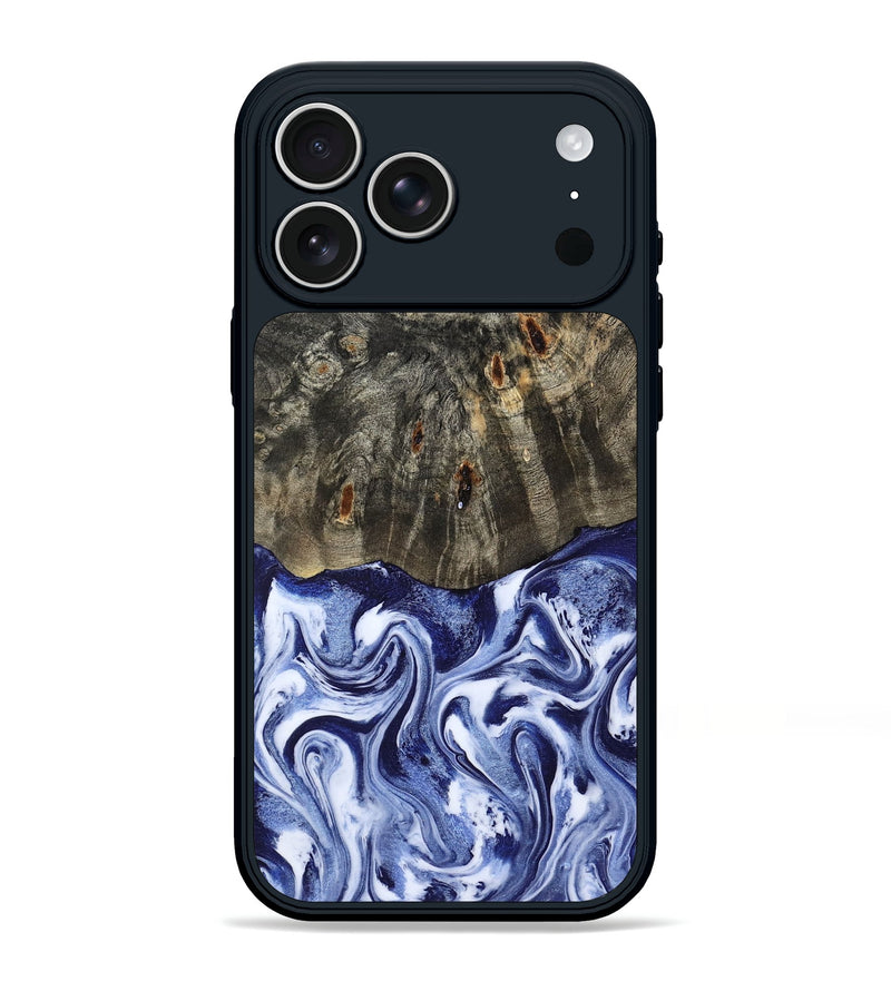 iPhone 17 Pro Max Wood Phone Case - Darin (Blue, 786562)