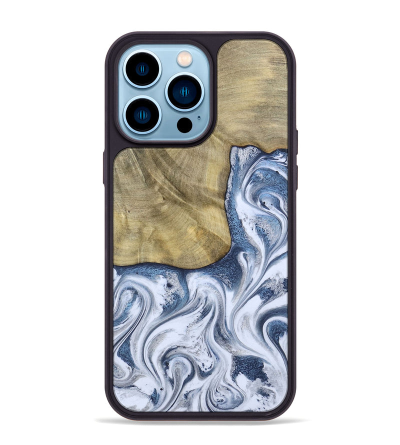 iPhone 14 Pro Max Wood Phone Case - Wilber (Blue, 786596)