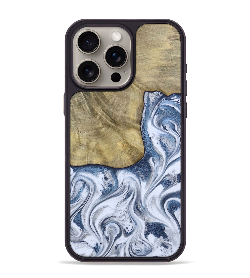 iPhone 15 Pro Max Wood Phone Case - Wilber (Blue, 786596)
