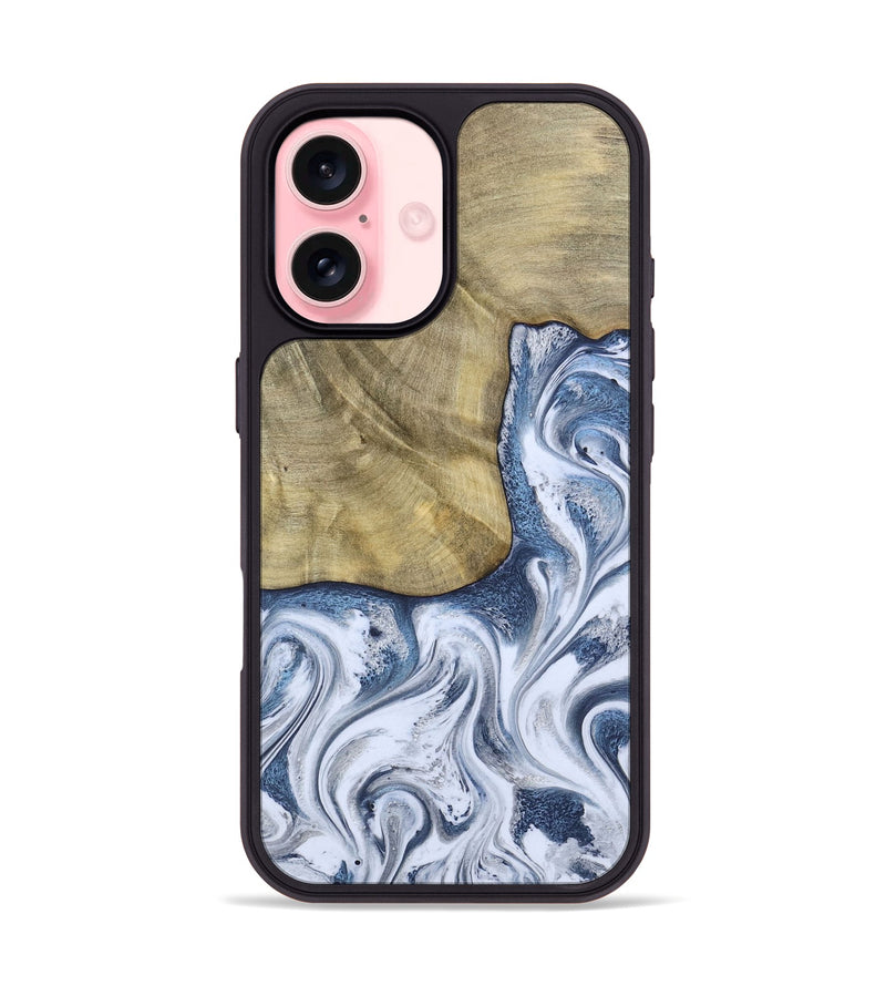 iPhone 16 Wood Phone Case - Wilber (Blue, 786596)