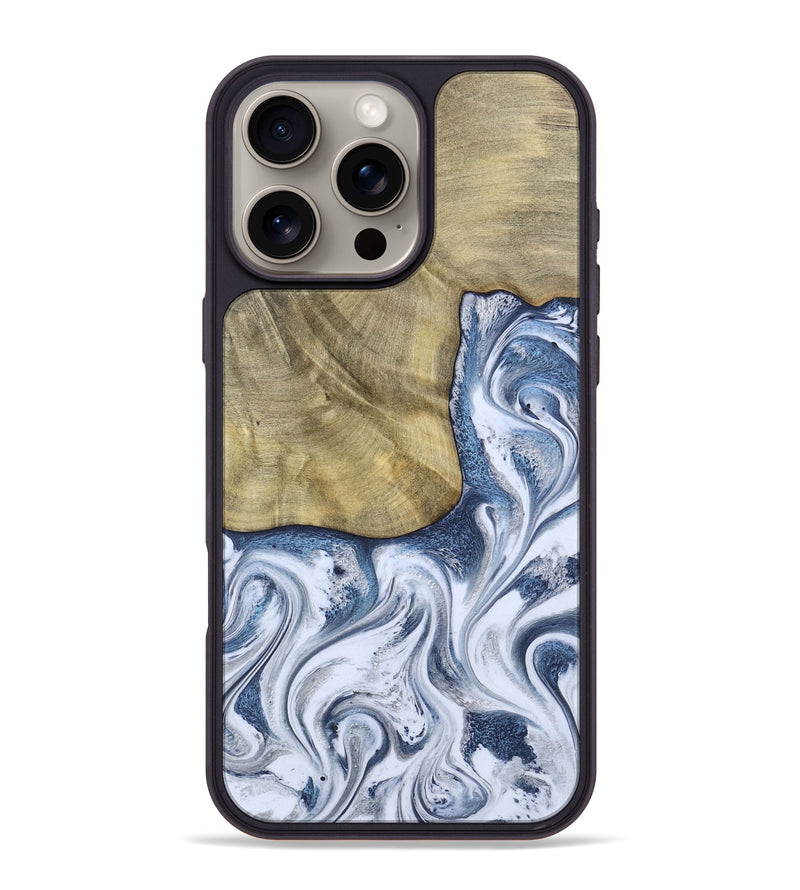 iPhone 16 Pro Max Wood Phone Case - Wilber (Blue, 786596)