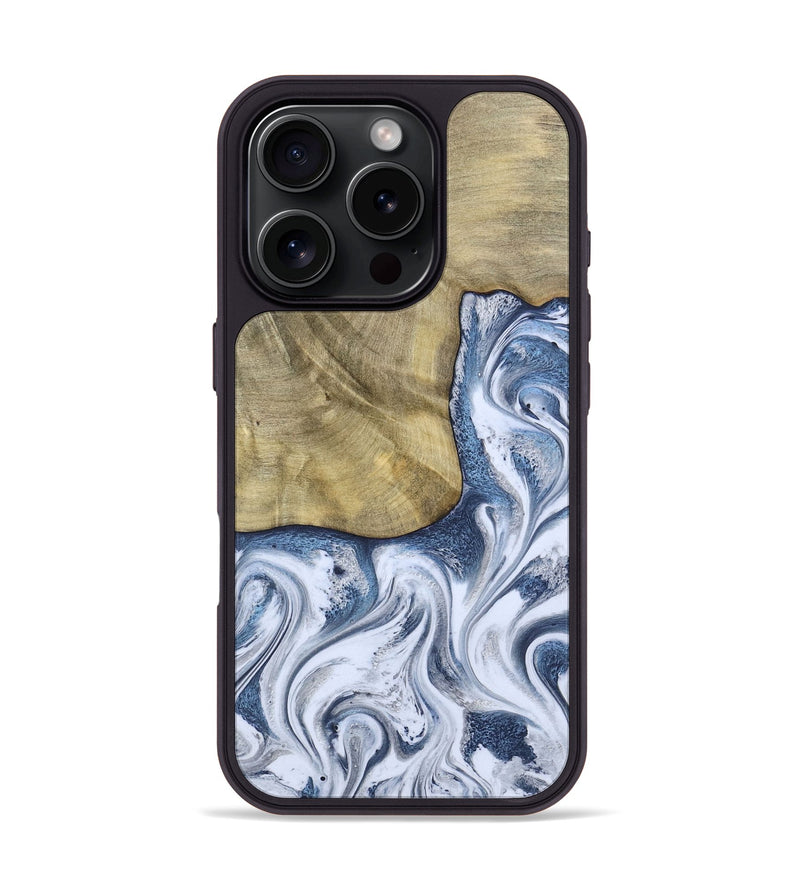 iPhone 16 Pro Wood Phone Case - Wilber (Blue, 786596)