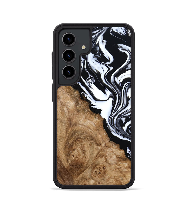 Galaxy S24 Wood Phone Case - Nolan (Black & White, 786663)
